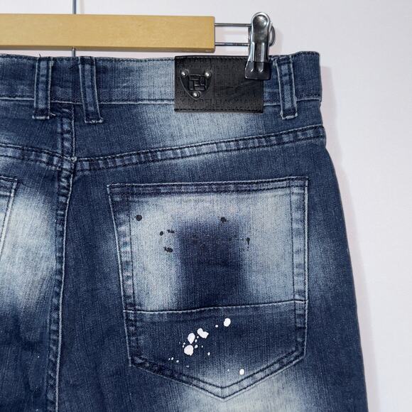 Demolition distressed blue jeans waist size 32 - Picture 5 of 7